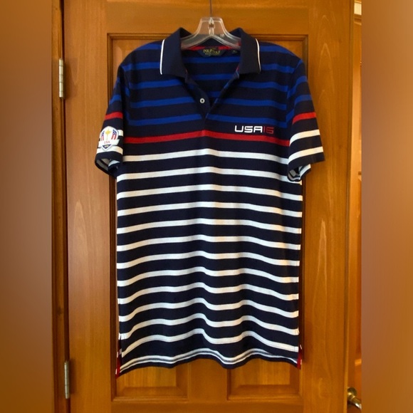 Polo Golf Ralph Lauren Shirt Men’s Medium Blue Ryder Cup Team USA 2016 Casual - Picture 1 of 8